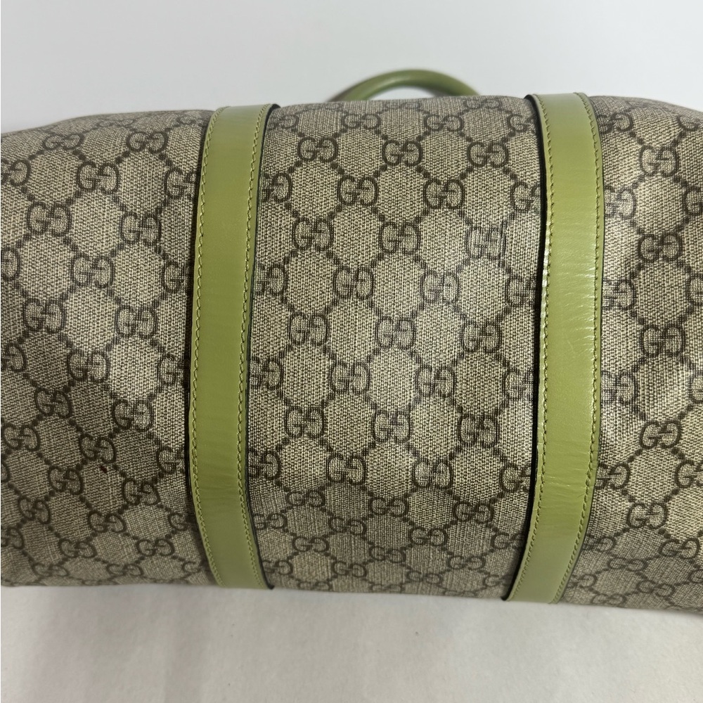 Gucci Beige and Green Monogram Boston Joy Bag - Picture 8 of 16